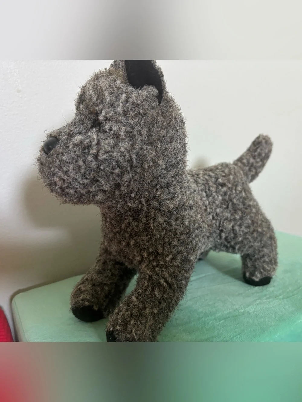 Gray Plush Dog Toy - Soft Squeaky Puppy Plush